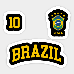 Brazil Soccer 10 Brazilian Football Team Sticker